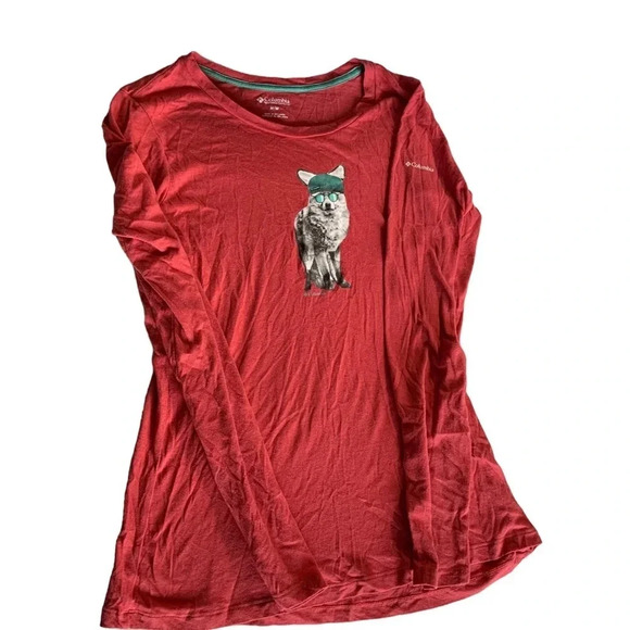 Columbia women's medium crew neck long sleeve salmon colored shirt size … - Picture 1 of 4